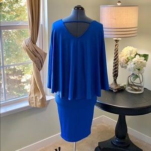 Dresses - Royal Blue Cape Bodycon Dress Size 1X Dresses - Royal Blue Cape Bodycon Dress Size 1X